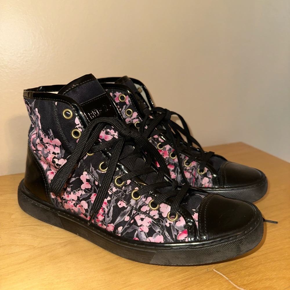 Red Valentino floral high top sneakers 7.5 women’s - Picture 3 of 8
